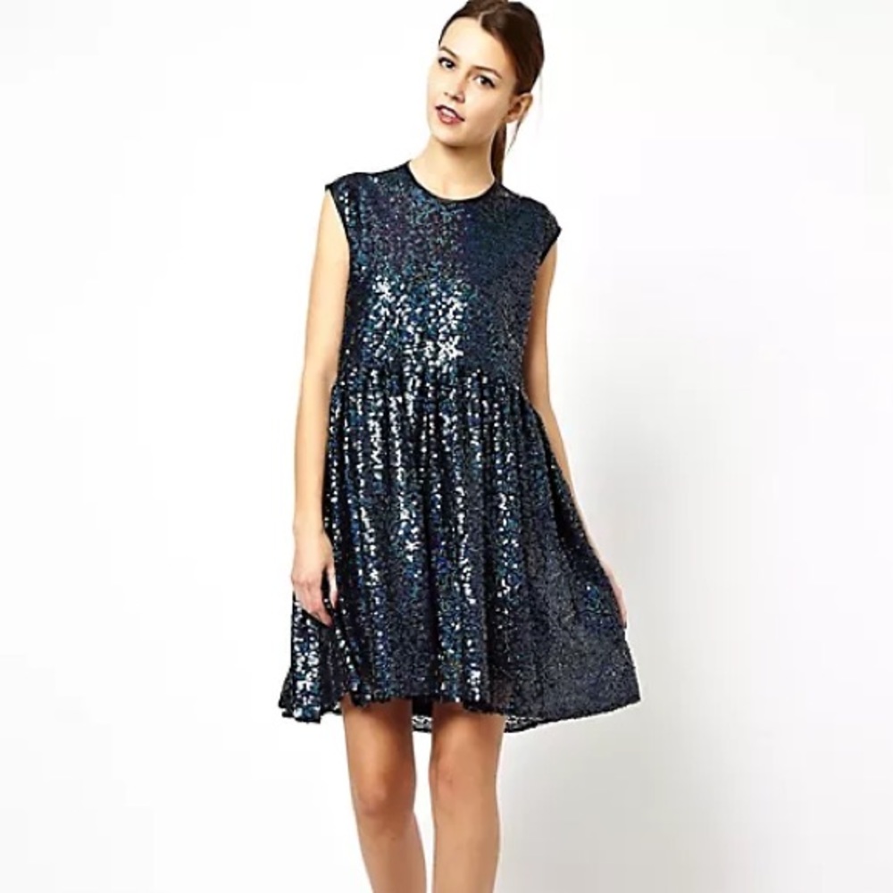 ASOS Multi Sequin Smock Dress